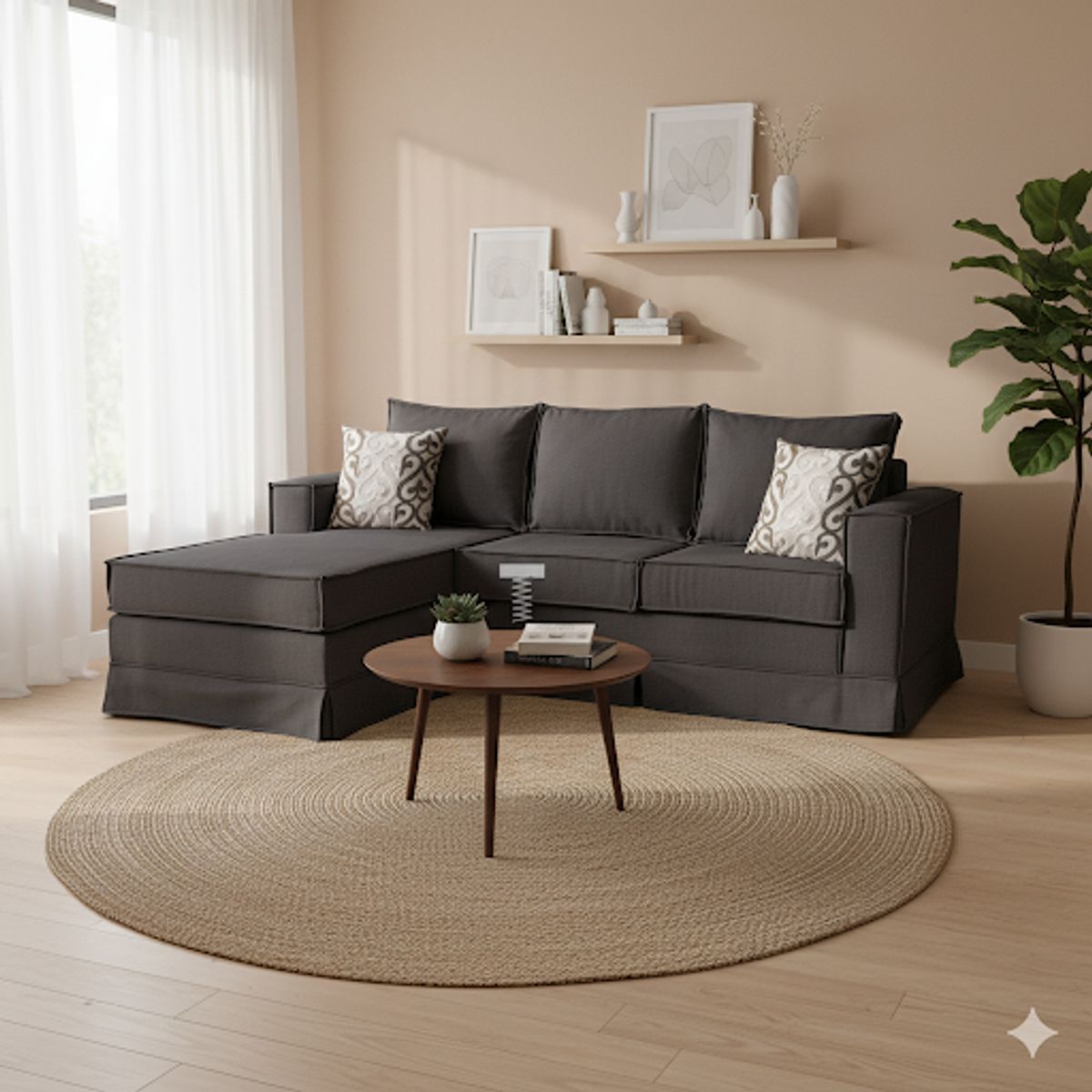 MUNDO LIVING - Seccional Siena marengo 5 Cuerpos con resortes pocket spring