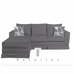 MUNDO LIVING - Seccional intercambiable Gris Marengo con Resortes y Faldón Siena