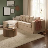 Seccional intercambiable Provenza beige claro con Resortes Pocket