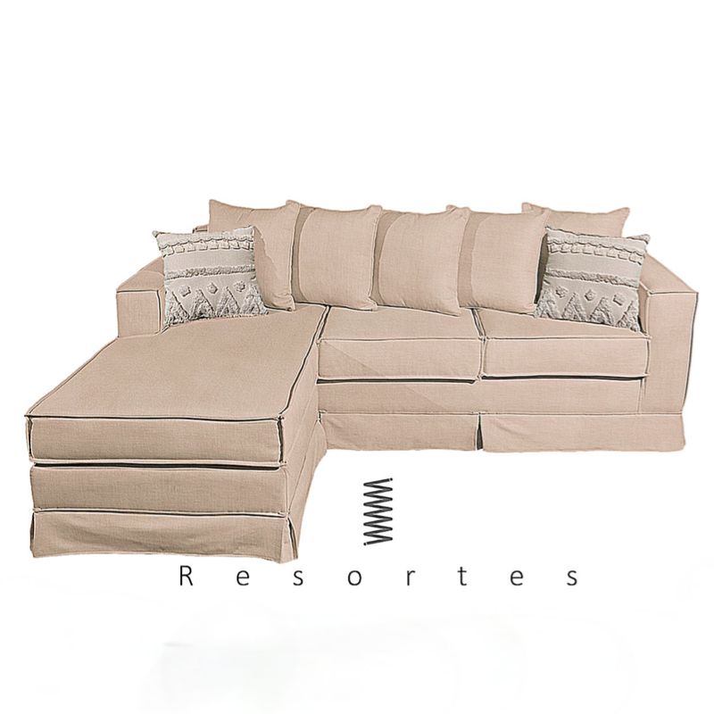 MUNDO LIVING - Seccional Provenza beige con resortes pocket