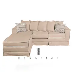 MUNDO LIVING - Seccional Provenza beige con resortes pocket