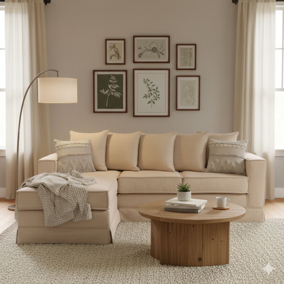 MUNDO LIVING - Seccional intercambiable Provenza beige claro con Resortes Pocket