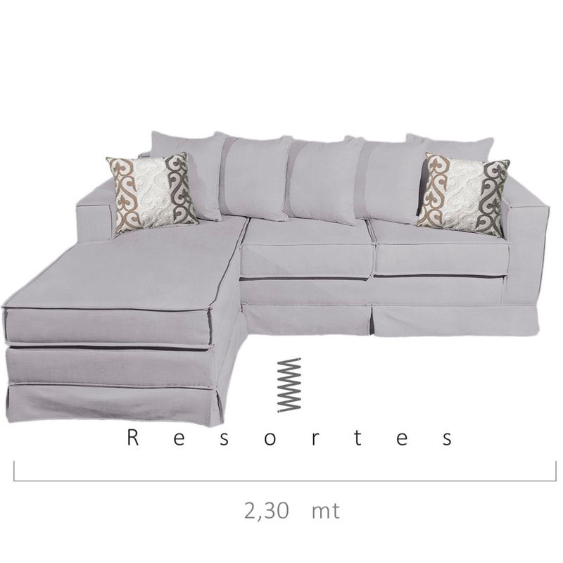 MUNDO LIVING - SECCIONAL PROVENZA GRIS CLARO