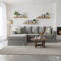 Seccional Intercambiable Provenza Gris medio Resortes y Faldón