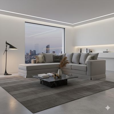 Imagen 2 del producto Seccional Intercambiable Provenza Gris medio Resortes y Faldón