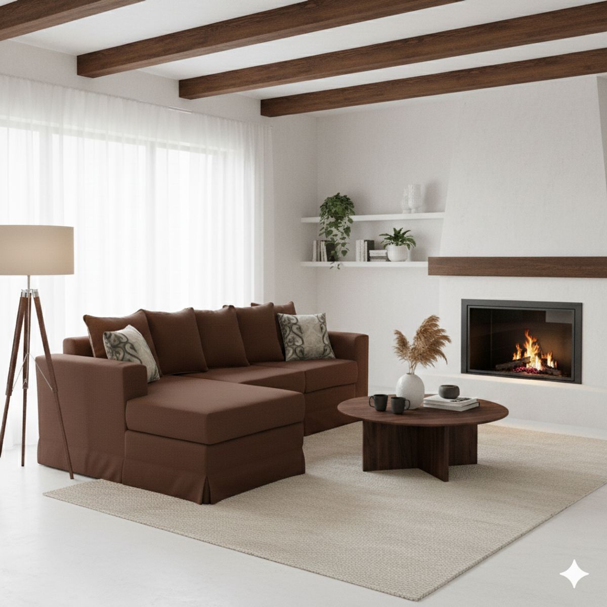 MUNDO LIVING - Seccional Provenza Cafe intercambiable con resortes pocket