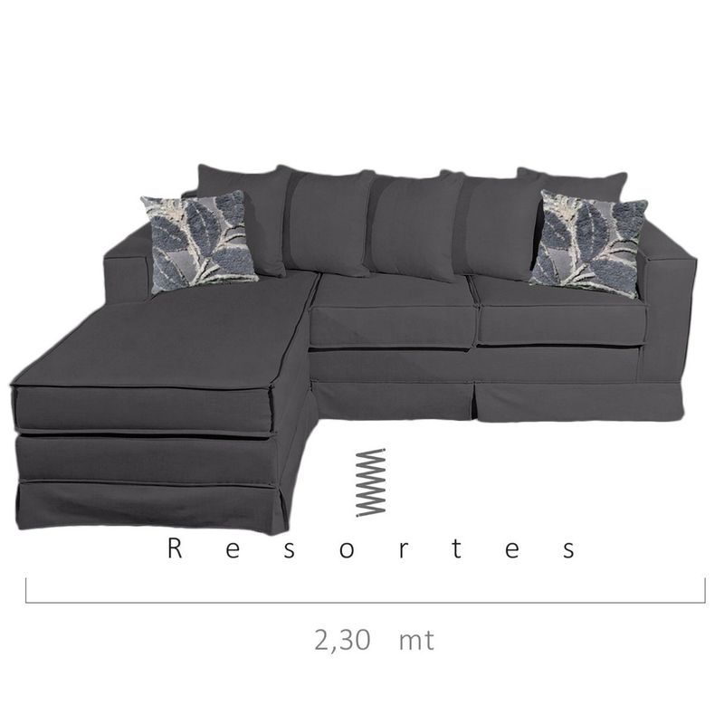 MUNDO LIVING - Sofa seccional  provenza marengo con resortes