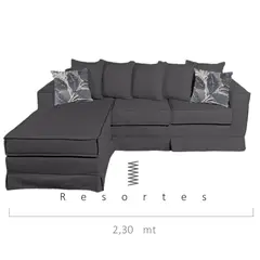 MUNDO LIVING - Sofa seccional provenza marengo con resortes