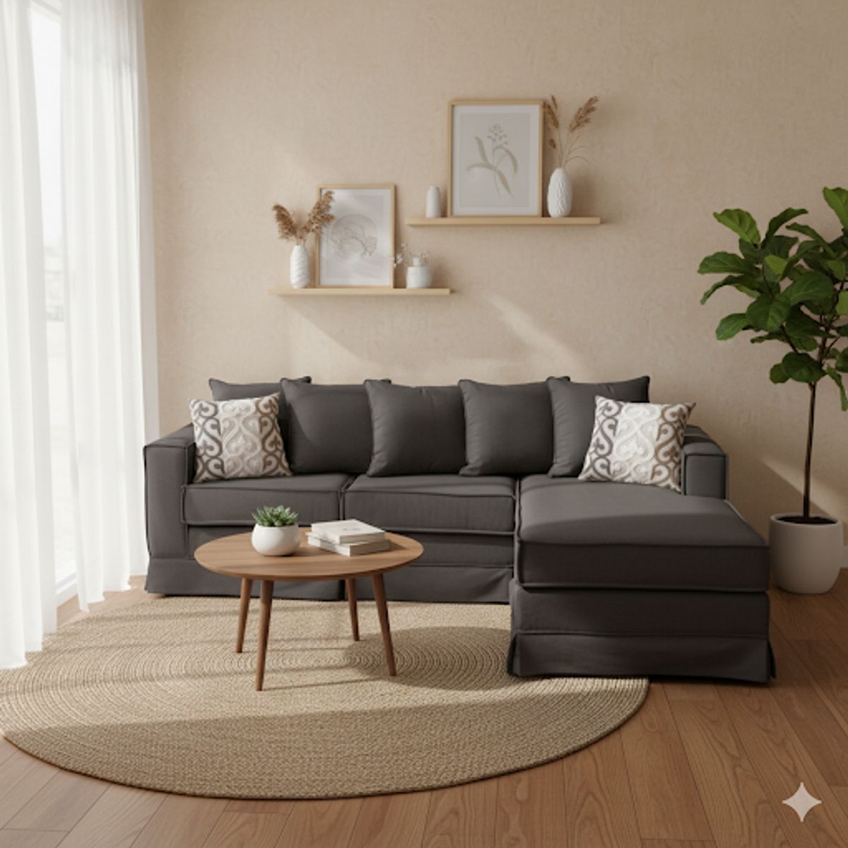 MUNDO LIVING - Seccional Provenza intercambiable Marengo con resortes pocket USA