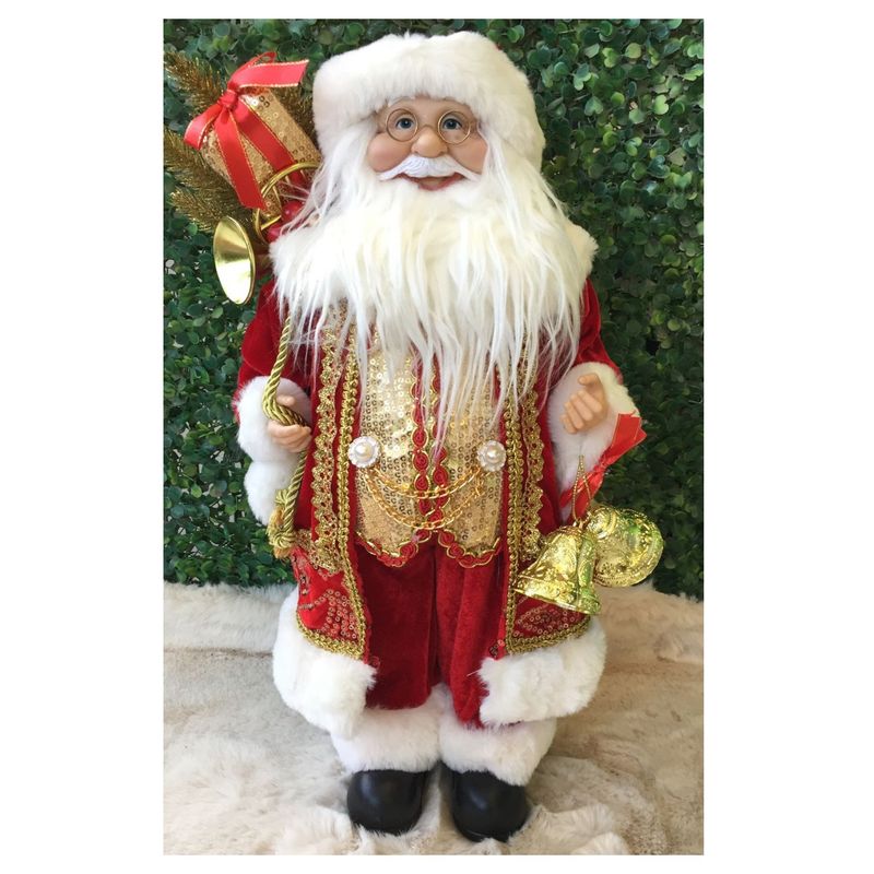 COMPRAPO - VIEJITO PASCUERO PREMIUM ADORNO NAVIDAD 45 CM. ROJO Y DORADO