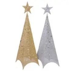 GENERICO - Arbol de navidad con Luz LED Piramide Plateado 180cm
