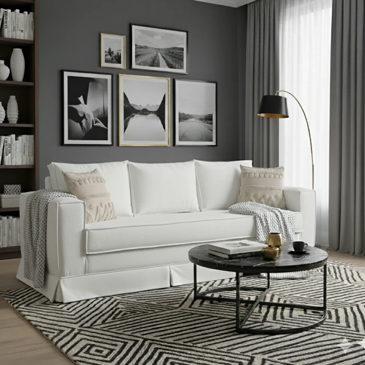 MUNDO LIVING - Sofa 3 cuerpos Siena Blanco crudo con resortes pocket spring