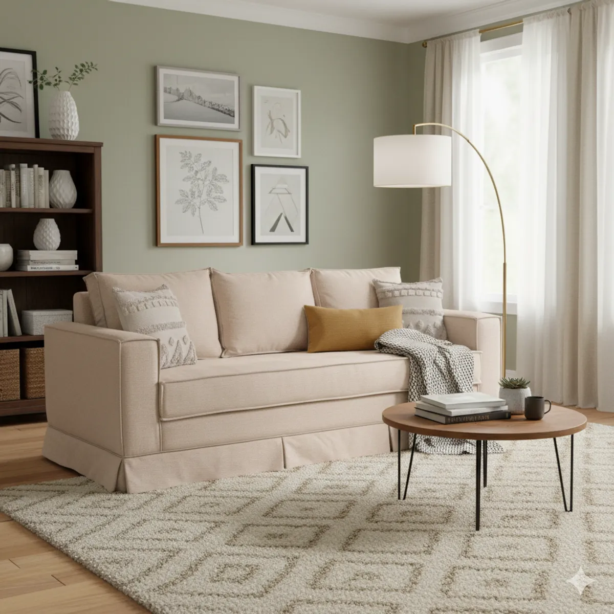 MUNDO LIVING - Sofa 3 cuerpos Siena Beige claro con resortes pocket Spring