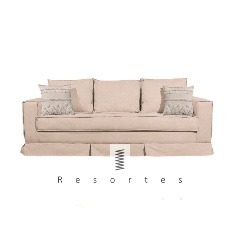 MUNDO LIVING - SOFA 3 CUERPOS SIENA BEIGE CON RESORTES MUNDO LIVING