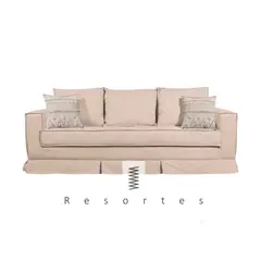 MUNDO LIVING - SOFA 3 CUERPOS SIENA BEIGE CON RESORTES
