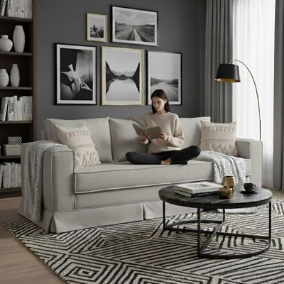 Imagen 2 del producto Sofa 3 cuerpos Siena gris claro con Resortes Pocket