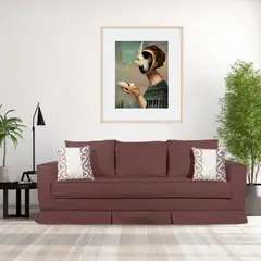 MUNDO LIVING - Sofa 3 cuerpos Siena Cafe con resortes pocket spring