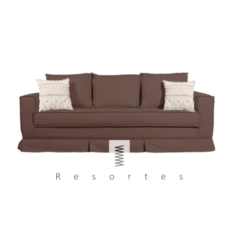 MUNDO LIVING - SOFA 3 CUERPOS, CAFE  RESORTES POCKET U.S.A