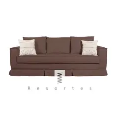 MUNDO LIVING - SOFA 3 CUERPOS, CAFE RESORTES POCKET U.S.A