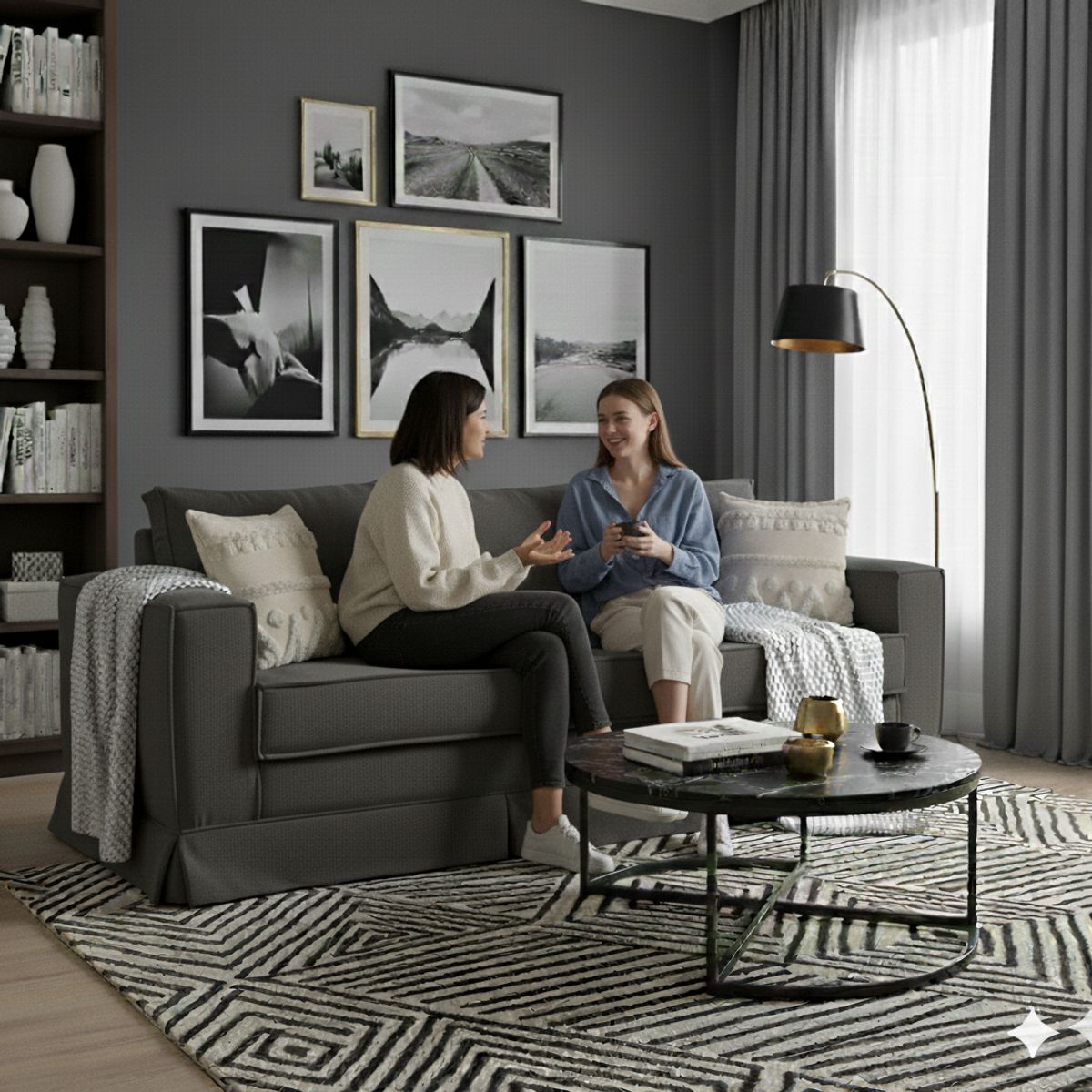 MUNDO LIVING - Sofa 3 cuerpos Siena marengo con resortes pocket 2 cojines de regalo