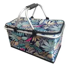 AUCKLAND OUTDOOR - Bolso Termico Plegable Flores Cooler Canasta Picnic