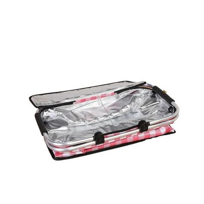 Imagen 2 del producto Bolso Termico Plegable Flores Azules Cooler Canasta Picnic