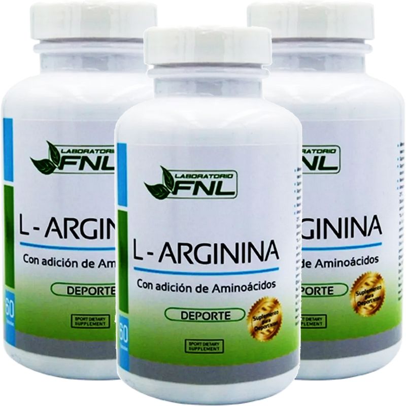 FNL - 3 x FNL L- Arginina 180 Caps Potenciador Muscular Disfunc Erectil