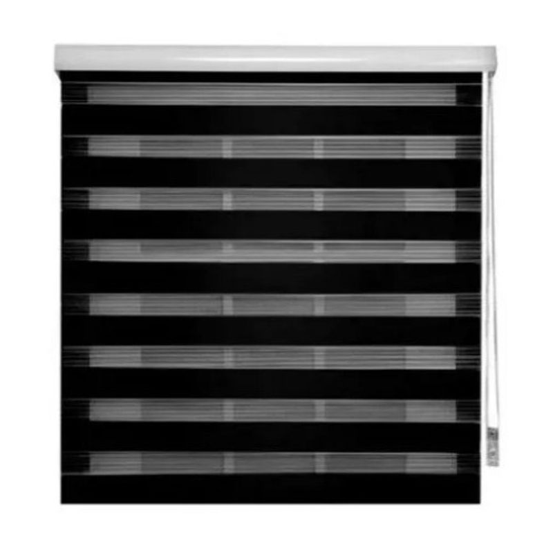 GENERICO - Cortina Roller Duo Zebra Día Y Noche Color Variado Negro SG101064