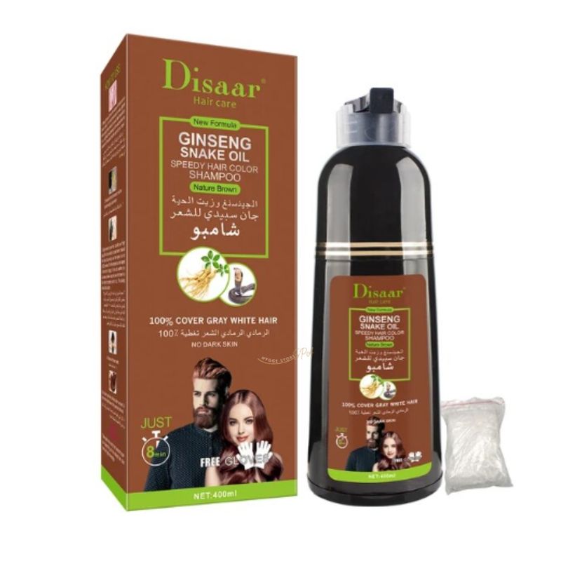 DISAAR - Shampoo Colorante Tinte Cubre Canas Marron