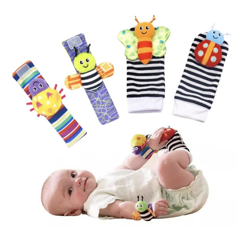KIVARA - Calcetines y Guantes Sensoriales Bebe Estimulacion 4 Piezas