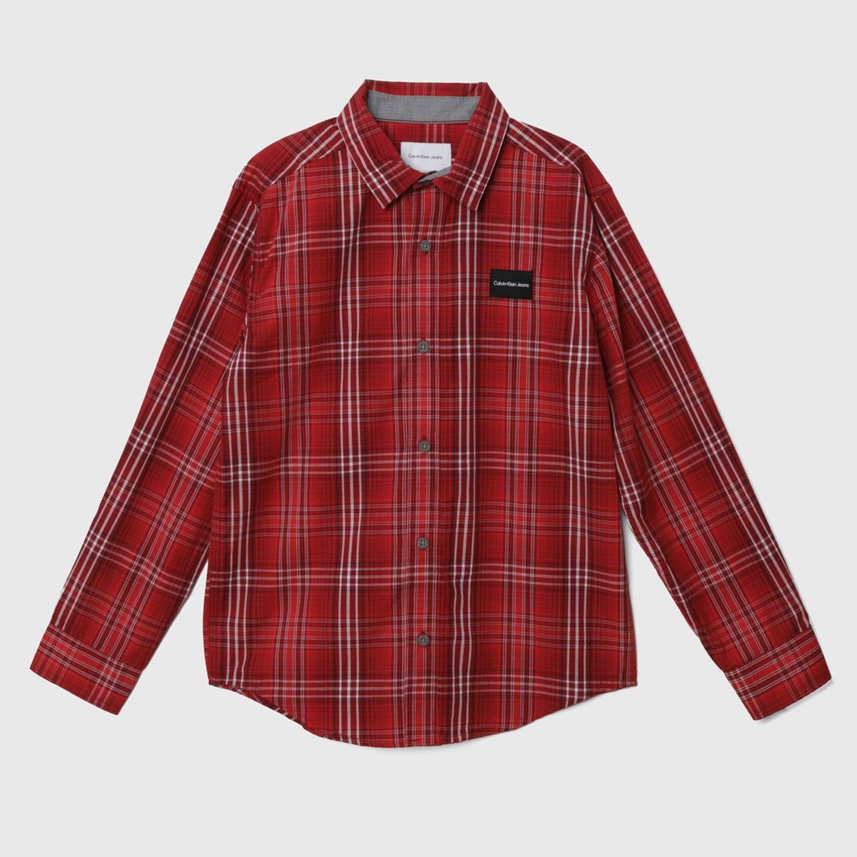CALVIN KLEIN - Camisa Niño Yarn-Dyed Plaid Rojo Calvin Klein