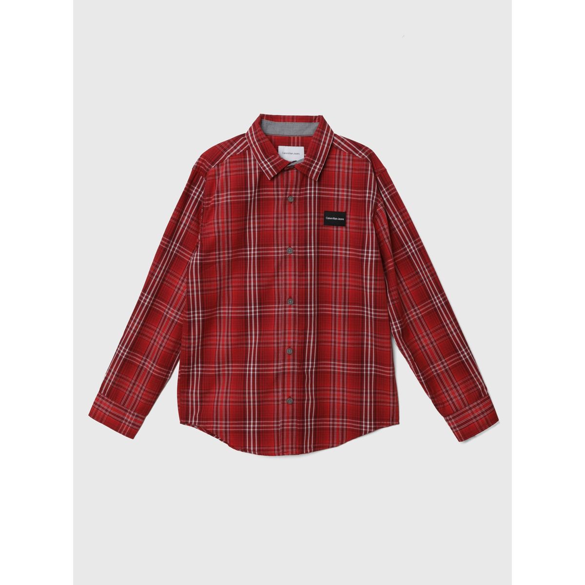 CALVIN KLEIN - Camisa Niño Yarn-Dyed Plaid Rojo Calvin Klein