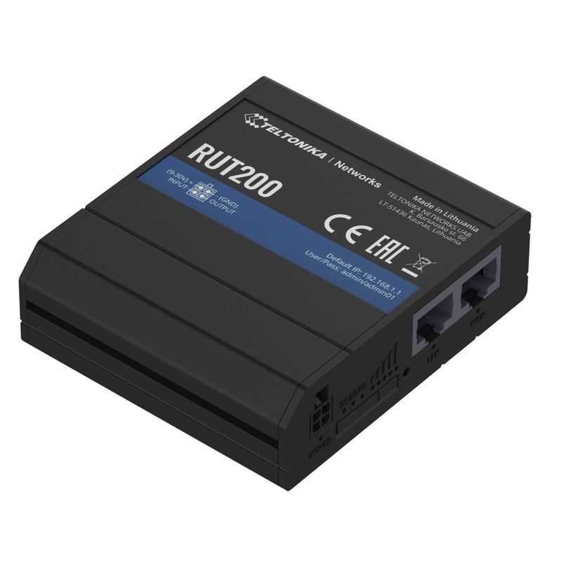 TELTONIKA - Router Celular Industrial 4G Cat4 Teltonika RUT200 WiFi