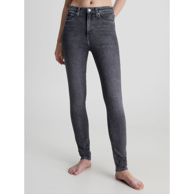 CALVIN KLEIN - Jeans High Rise Skinny Negro Calvin Klein
