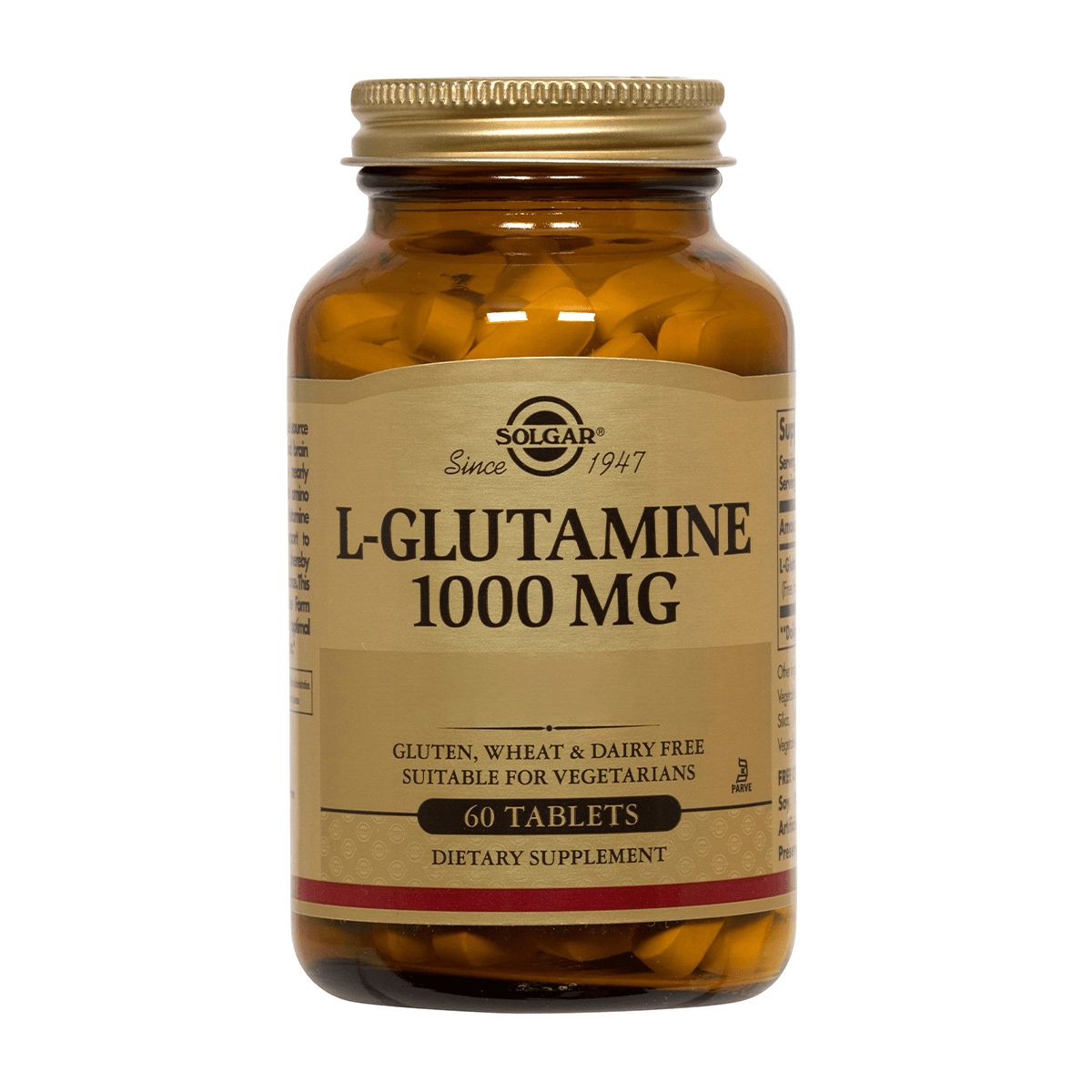 SOLGAR - L-Glutamine 1000 mg, Glutamina (60 tabs) - Original