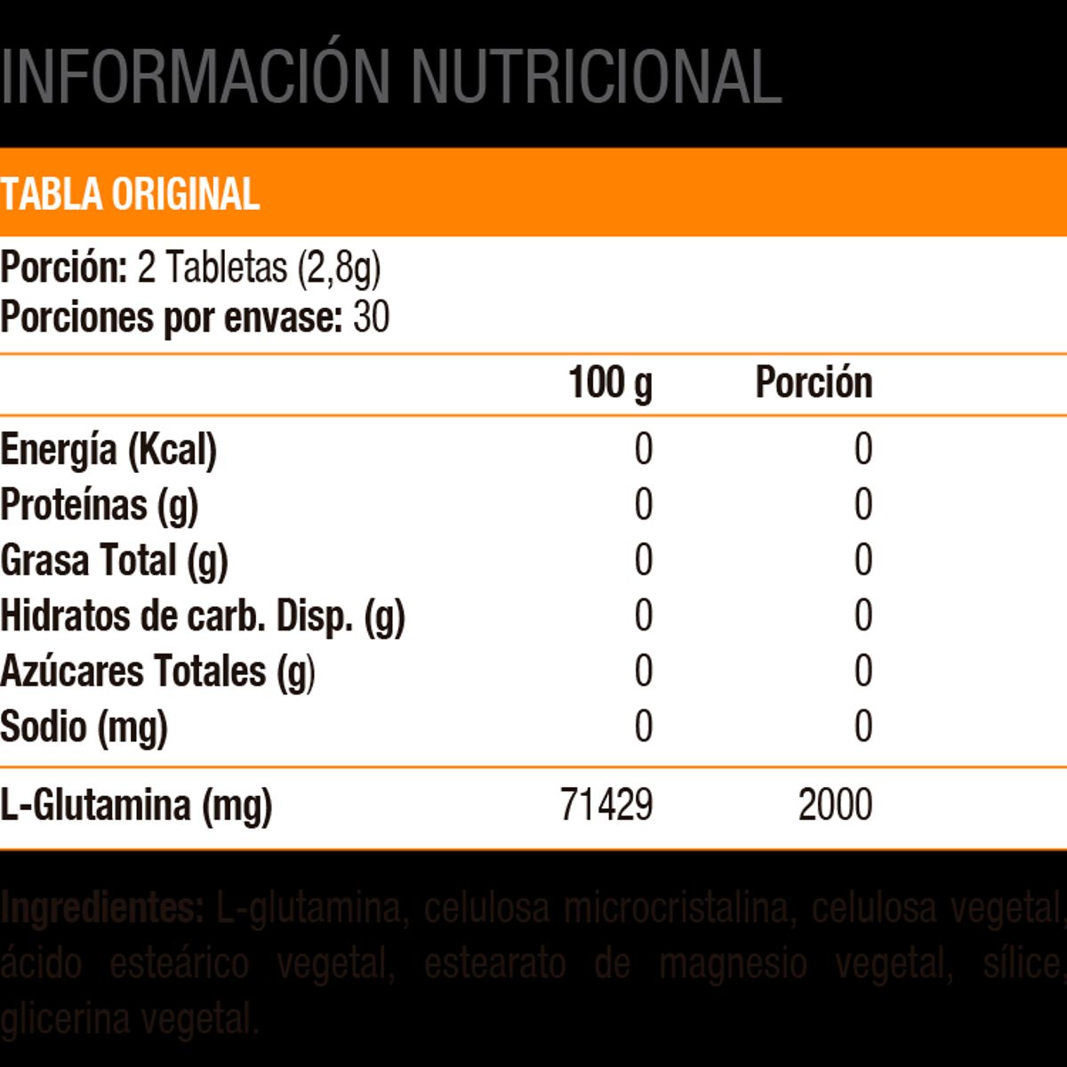 SOLGAR - L-Glutamine 1000 mg, Glutamina (60 tabs) - Original