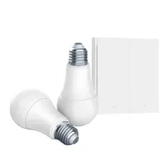 AQARA - Kit 2x Ampolleta LEd E27 9W Interruptor Doble Zigbee
