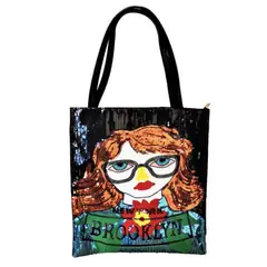 VANE COLLECTION - Cartera mujer bolso tote lentejuelas bordada diseño pop