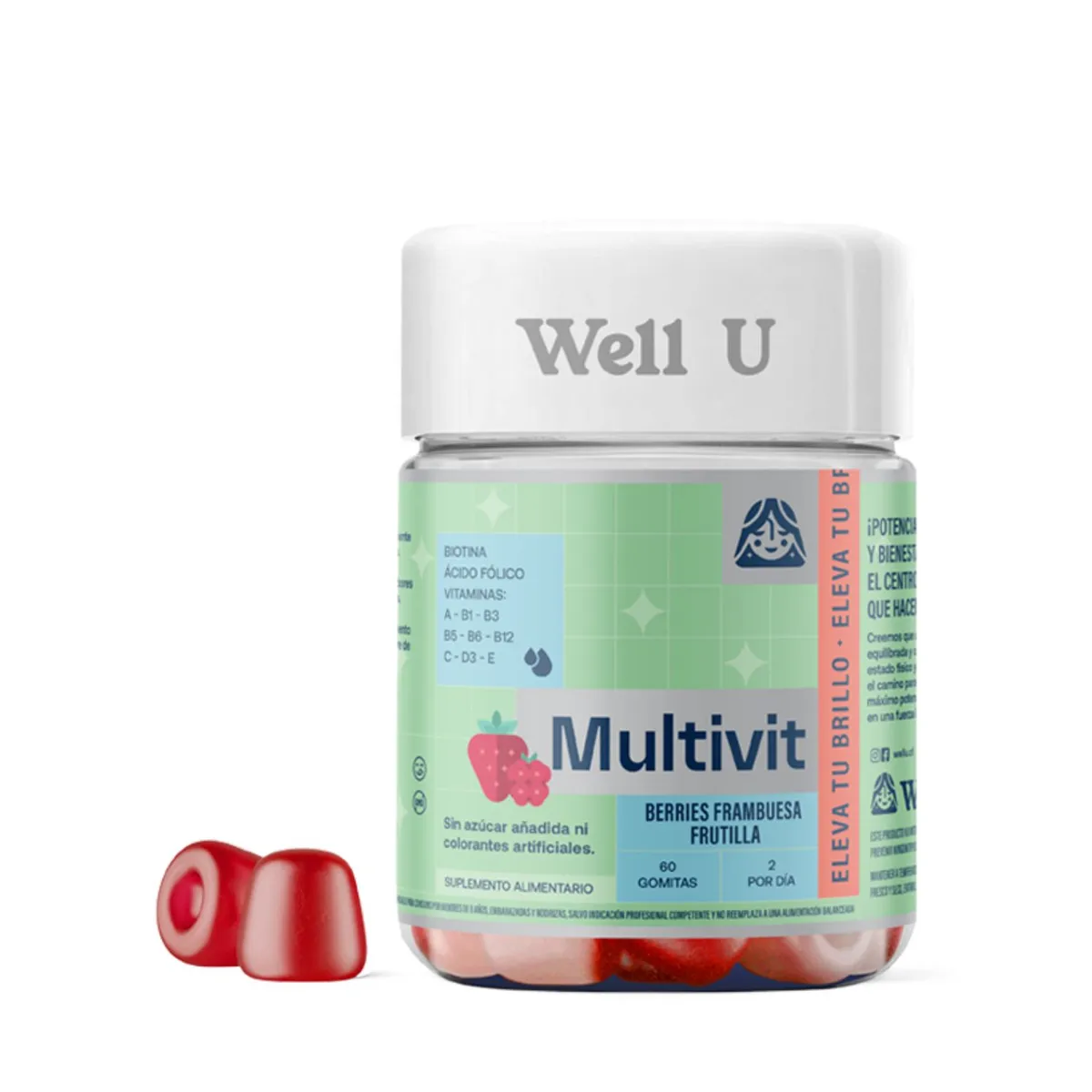 WELL U - GOMITAS MULTIVIT A B C D3 E BIOTINA ACIDO FOLICO WELL U