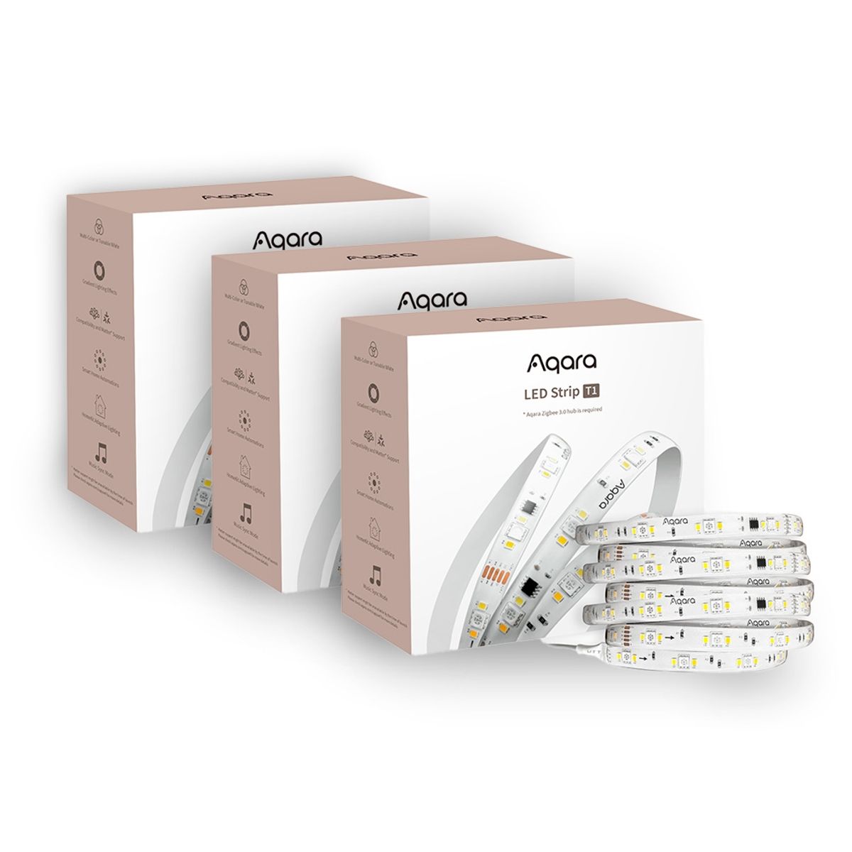 AQARA - Pack 3x Tira Led T1 Zigbee 2 Mts Aqara