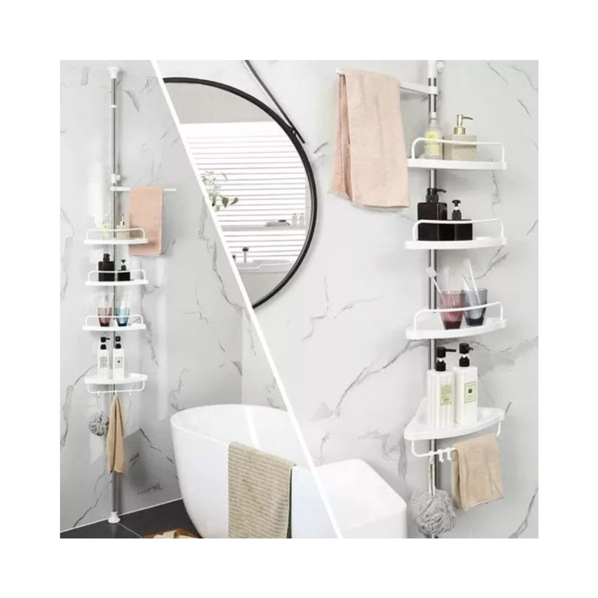 GENERICO - Esquinero Organizador Repisa De Baño Altura Regulable…