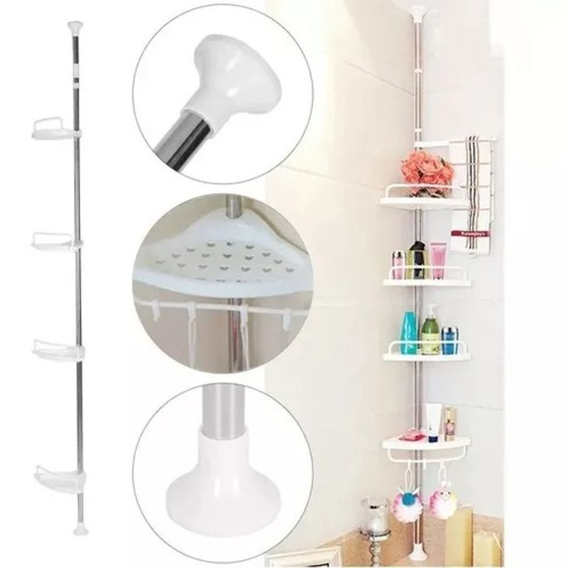 GENERICO - Repisa Esquinero Organizador De Baño Altura Regulable