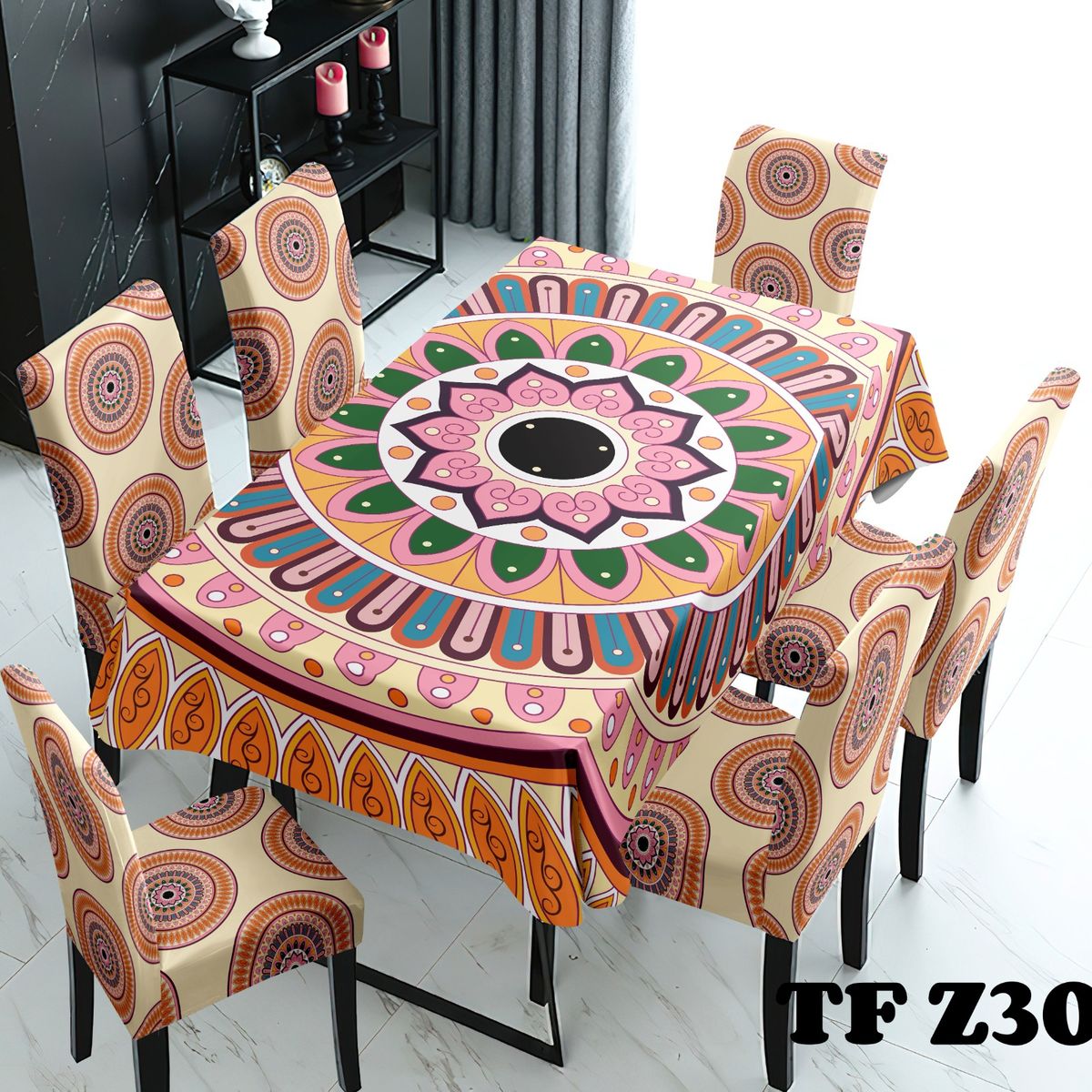 GENERICO - Juego de Mantel Decorativo Rectangular y fundas de silla para comedor