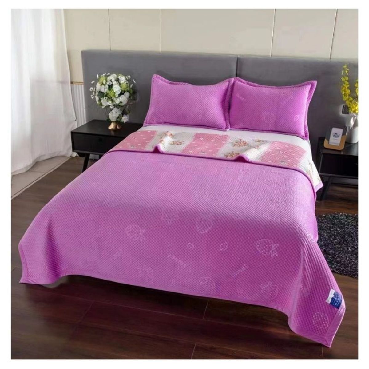 GENERICO - Cubrecama Microplush 2 Plazas 250x230cm