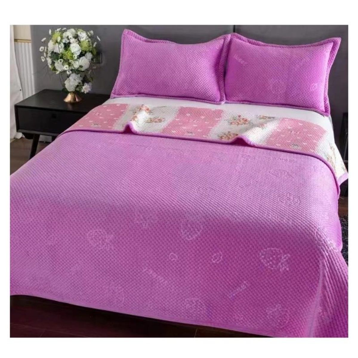 GENERICO - Cubrecama Microplush 2 Plazas 250x230cm