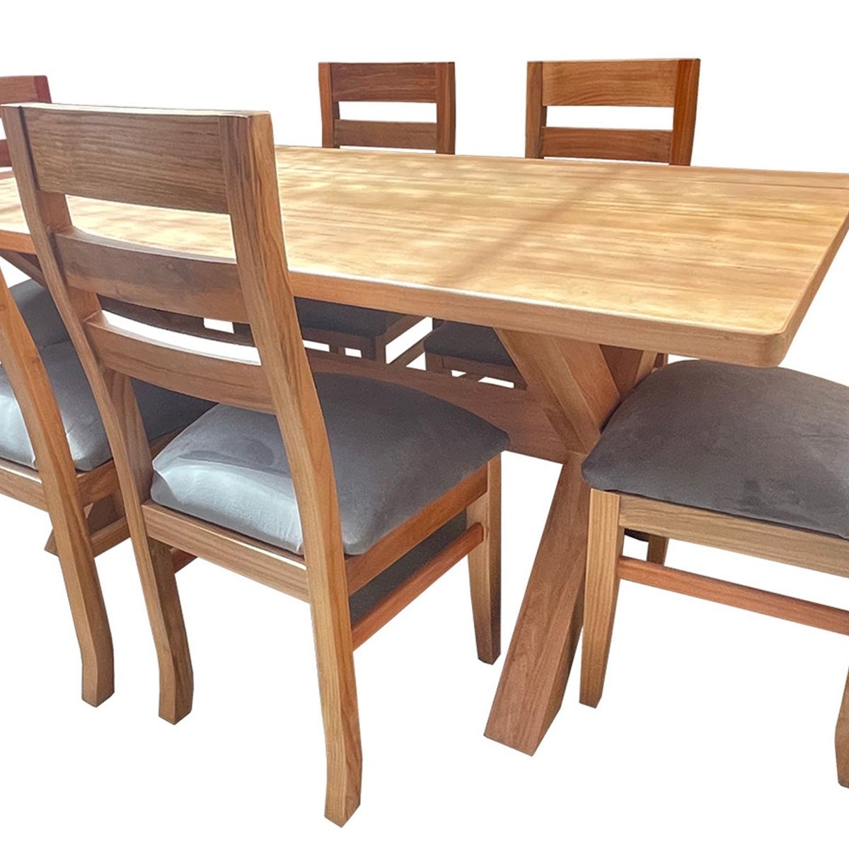 MUEBLES NATIVA - Comedor Cruz 100x180 koke Gris