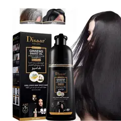 DISAAR - Shampoo Tinte Coloración Para El Cabello Cubre Canas Negro