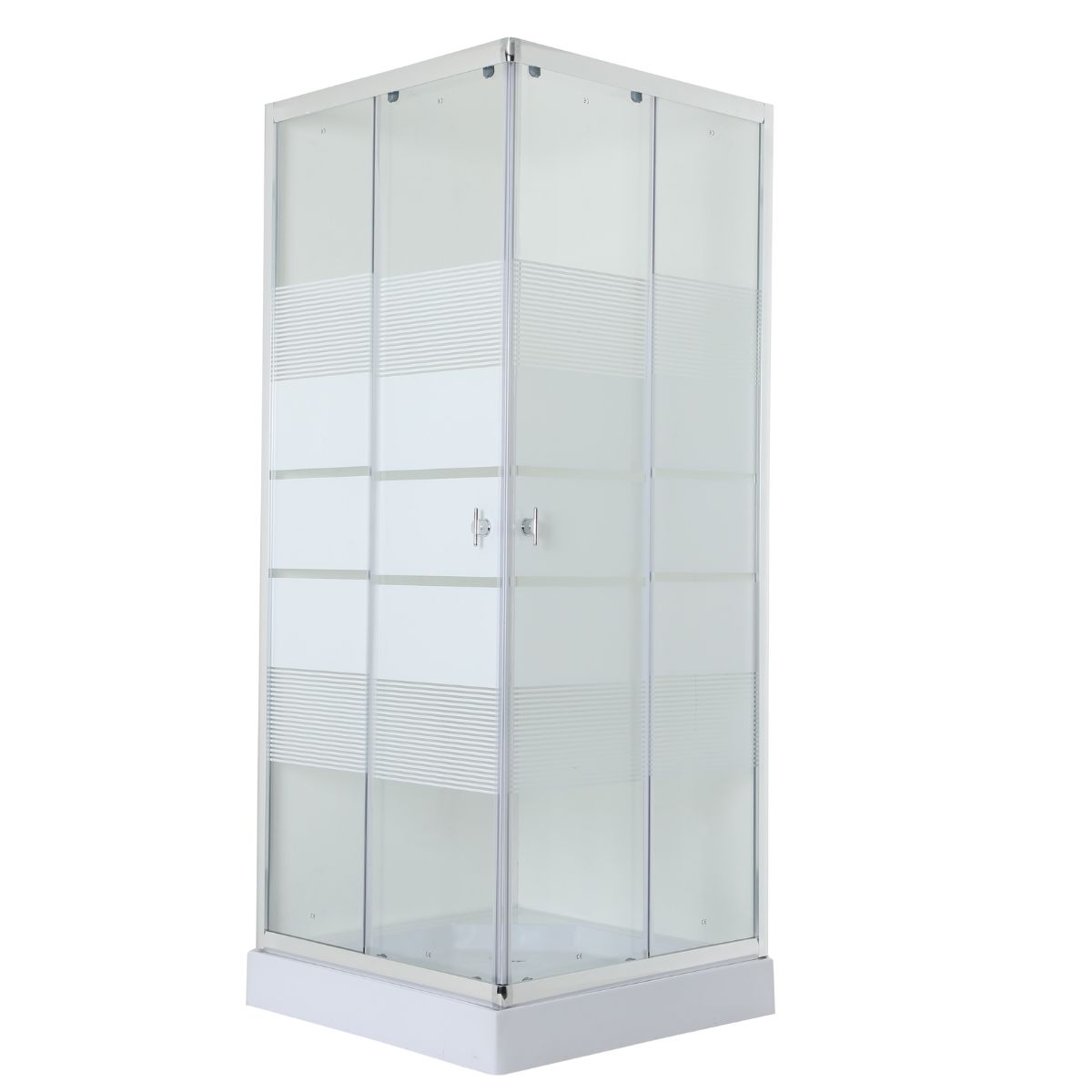 JOYTEK - Shower Door 90x90cm 5mm Recto Blanco Mampara INCLUYE RECEPTÁCULO