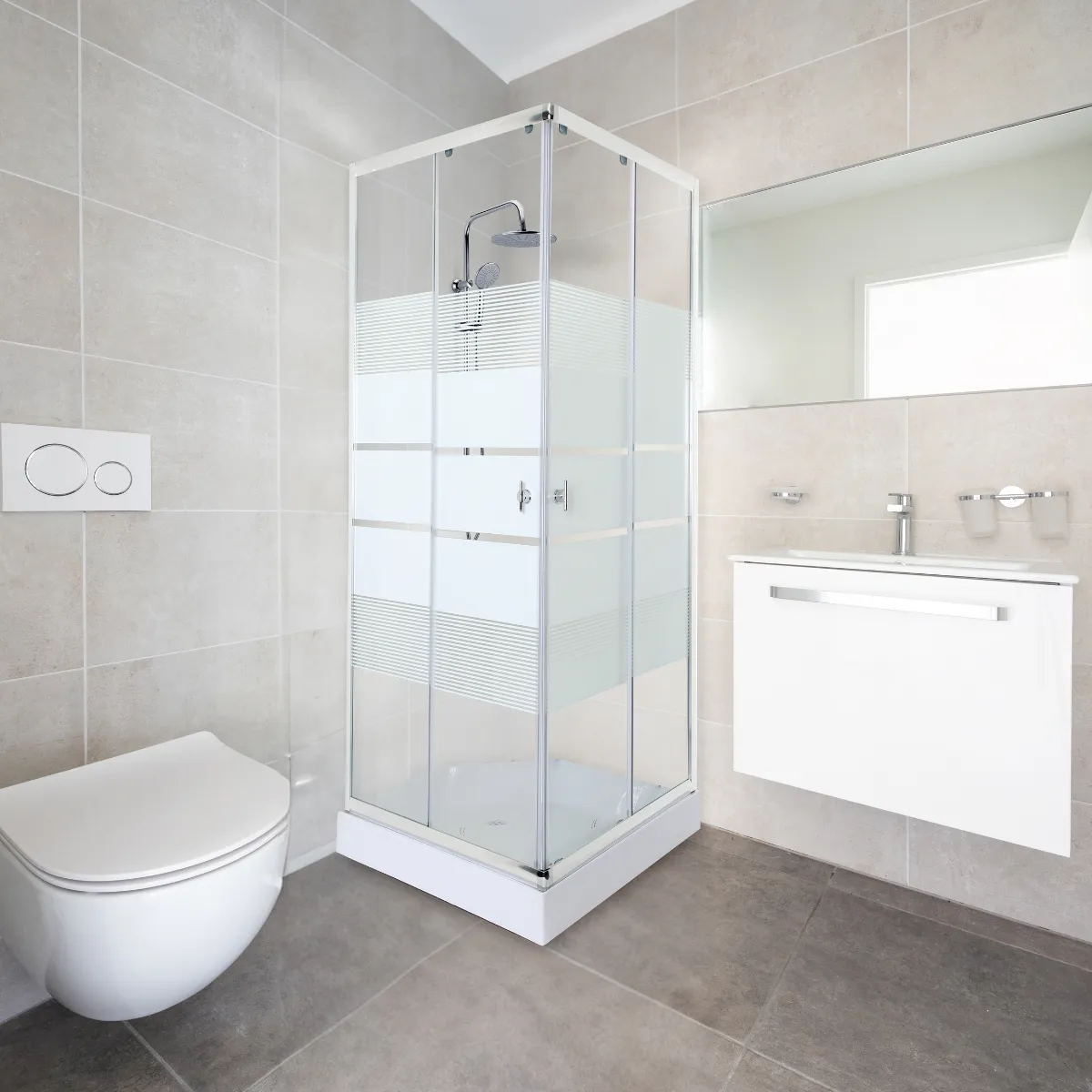 JOYTEK - Shower Door 80x80cm 5mm Blanco Mampara Recto INCLUYE RECEPTÁCULO