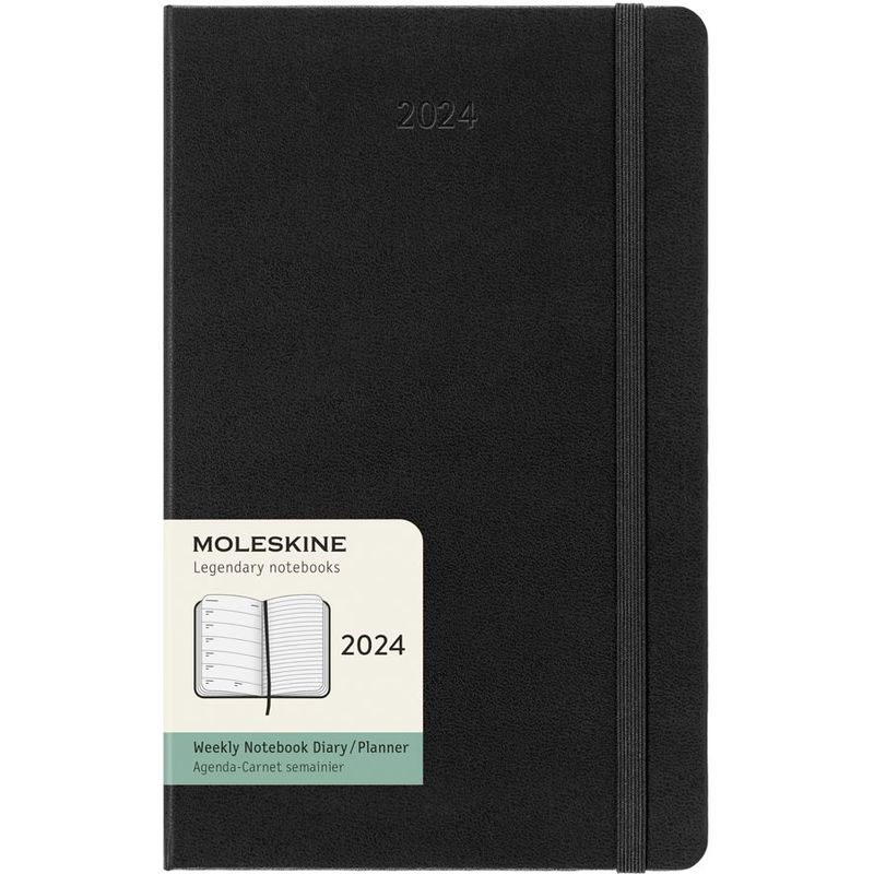 MOLESKINE - Agenda 2024 - Semanal - T. Dura - Large - Negro